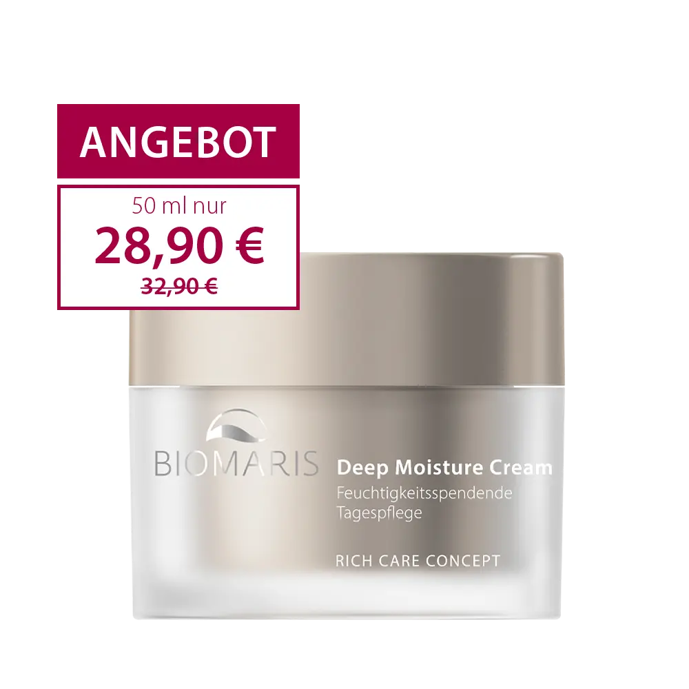 Deep Moisture Cream im Tiegel mit schlickfarbenem Schraubverschluss, Angebotspreis 28,90 €