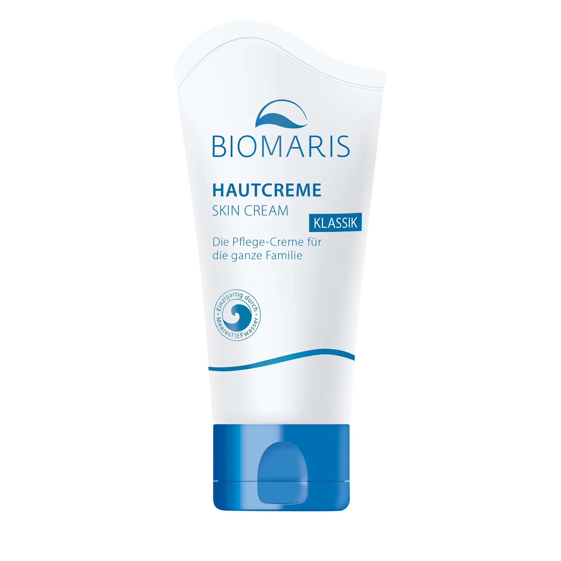 Hautcreme Klassik pocket in weißer Tube mit blauem Klappdeckel