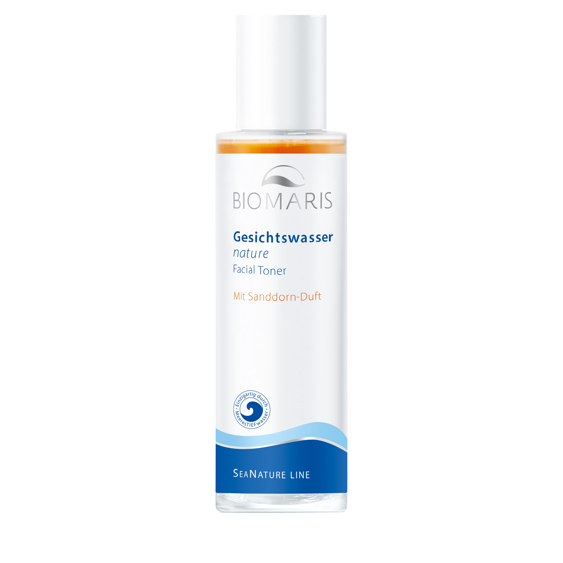 Gesichtswasser nature in transparenter Flasche mit weißem Schraubverschluss