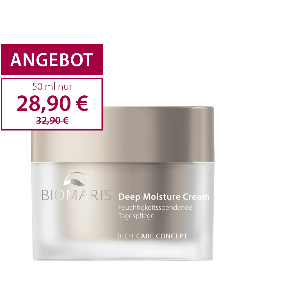 Deep Moisture Cream im Tiegel mit schlickfarbenem Schraubverschluss, Angebotspreis 28,90 €