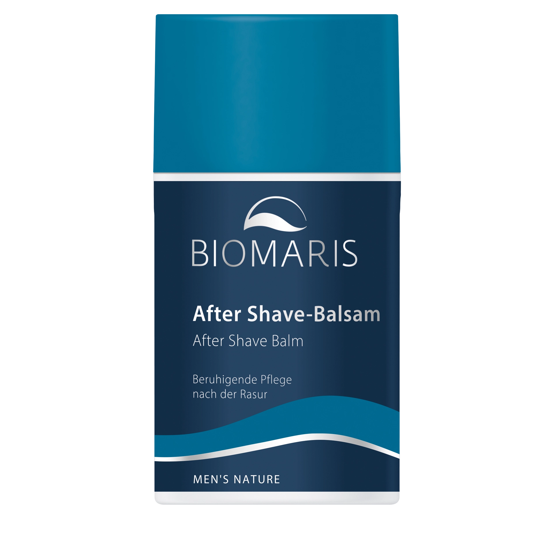 After Shave Balsam für Männer im Pumpspender mit blauem Etikett